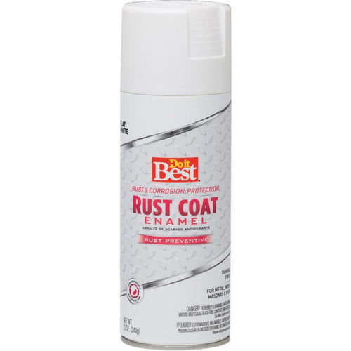 Do it Best Rust Coat Satin White Flat 12 Oz. Anti-Rust Spray Paint