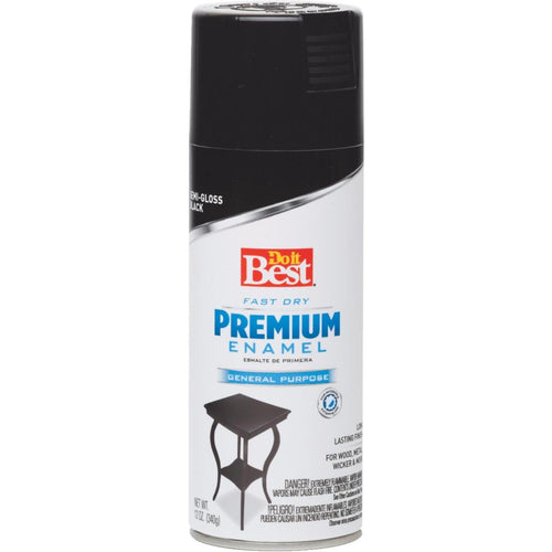 Do it Best Premium Enamel 12 Oz. Semi-Gloss Spray Paint, Black