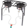 Bayou Classic 100,000 BTU Propane Gas Dual Burner Steel Outdoor Cooker