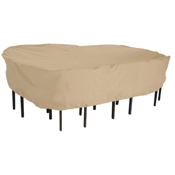 Classic Accessories 82 In. W. x 23 In. H. x 108 In. L. Tan Poly/PVC Table Cover